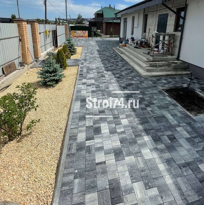 Мощение территории брусчаткой с гарантией 5 лет укладка брусчатки челябинск пример работы stroi74